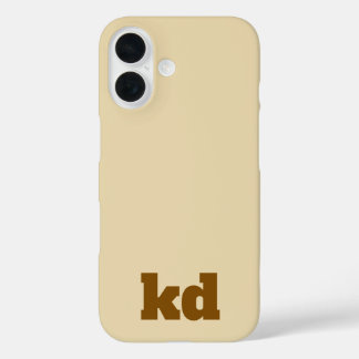 Coque Pour iPhone 16 beige &brown monogram initial iPhone / iPad case