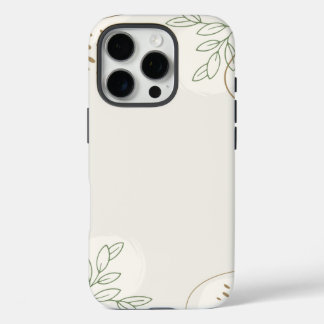 Coques iPhone 16 Pro Beige Simple Floral Aquarelle Minimaliste Linktree