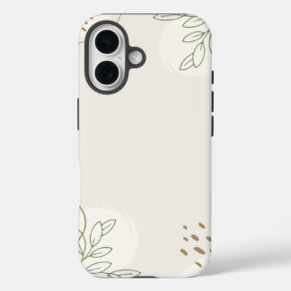 Coque Pour iPhone 16 Beige Simple Floral Watercolor Minimalist Linktree
