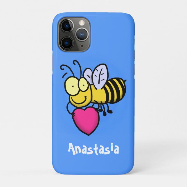Coques Case-Mate iPhone Belle abeille drôle avec dessin animé du coeur (Dos)