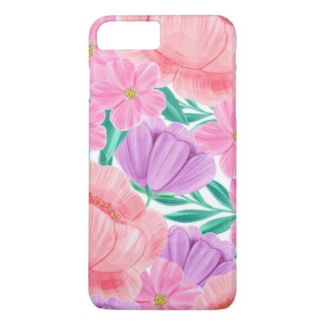 Coques Case-Mate iPhone Belle aquarelle florale Pastel (Dos)