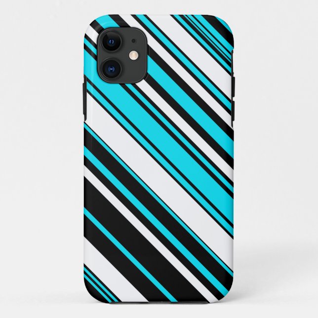 Coques Case-Mate iPhone Belle bande d'aqua noir blanc (Dos)