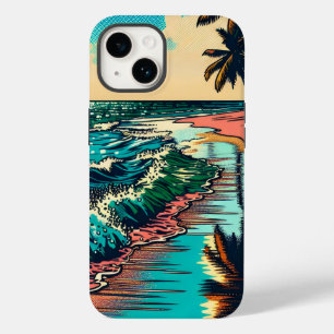 Coque Pour iPhone 14 Belle BD Pop Art Style Plage Scène