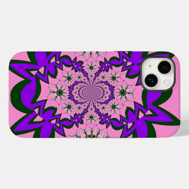 Coques Case-Mate iPhone Belle Bébé rose Floral Purple Shade Motif Art (Verso (horizontal))
