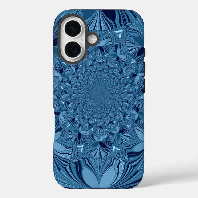 Coques Case-Mate iPhone Belle Belle Iridescente Blue Kaleidoscope Art (Verso)