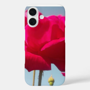 Coque Pour iPhone 16 Belle belle Rose céleste rouge contre bleu