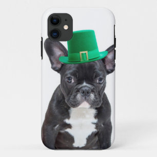 Coques Pour iPhone Belle Chien de taureau français avec la Saint-Patr