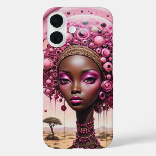 Coque Pour iPhone 16 Belle couverture surréaliste de fille noire et vio