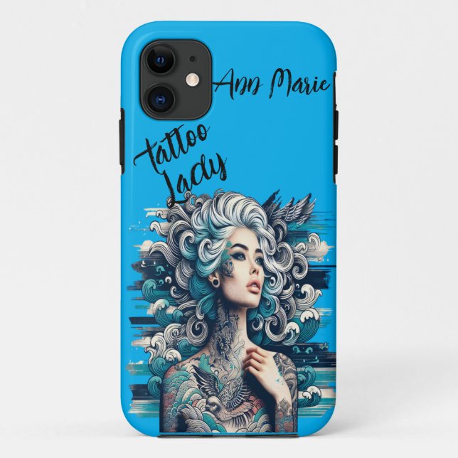 Coques Case-Mate iPhone Belle dame tatouée personnalisable (Dos)