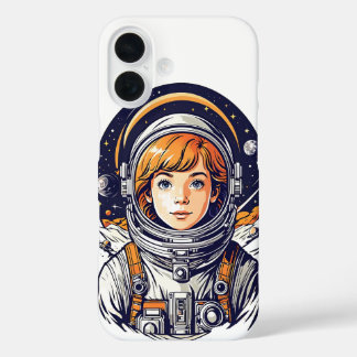 Coque Pour iPhone 16 Belle fille astronaute dans l'espace