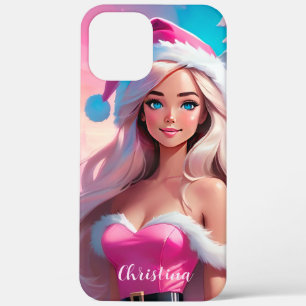 Case-Mate iPhone Case Belle fille de Noël rose 01