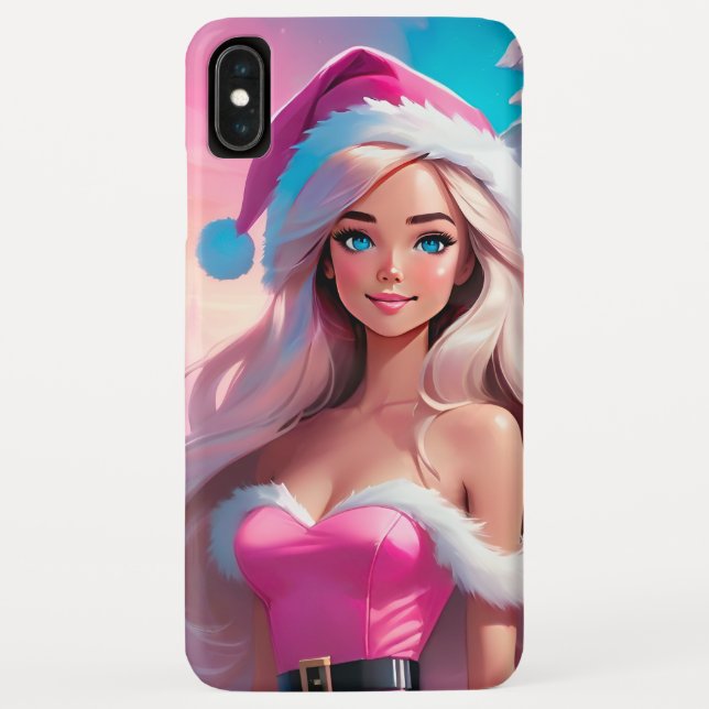 Coques Case-Mate iPhone Belle fille de Noël rose 01 (Dos)