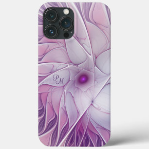Case-Mate iPhone Case Belle Fleur rose Abstraite Initiales fractales