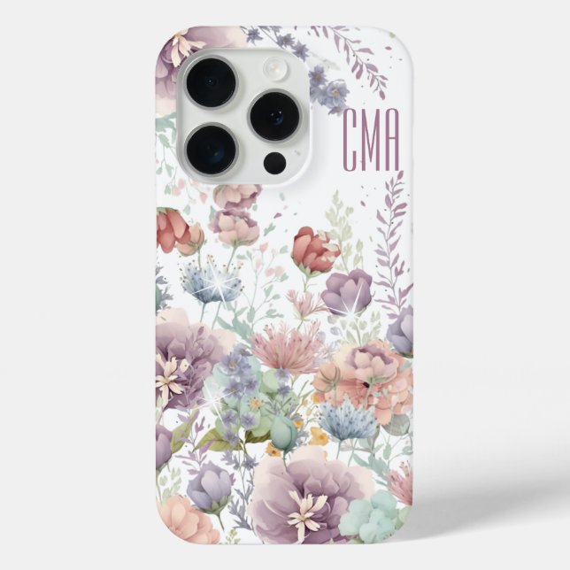 Coques Case-Mate iPhone Belle florale | Monogramme do-it-yourself (Verso)