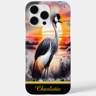 Coques iPhone 16 Pro Max Belle grue couronnée au coucher du soleil dans la 