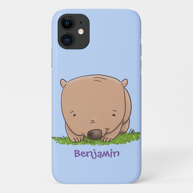 Coques Case-Mate iPhone Belle illustration de dessin animé de bébé wombat (Dos)