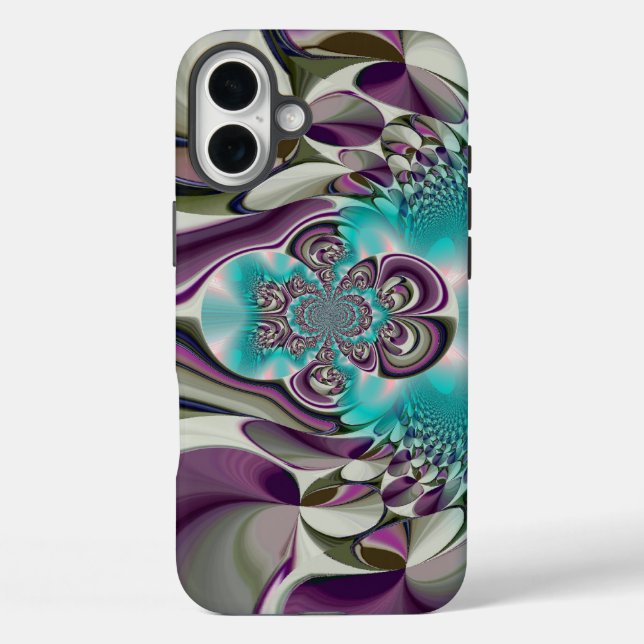 Coques Case-Mate iPhone Belle impression Angélique Purple et Cyan Abstrait (Verso)