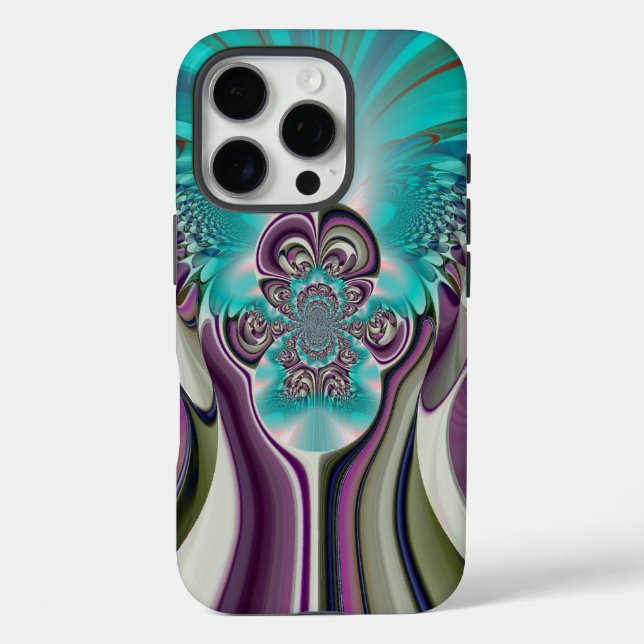 Coques Case-Mate iPhone Belle impression Angélique Purple et Cyan Abstrait (Verso)