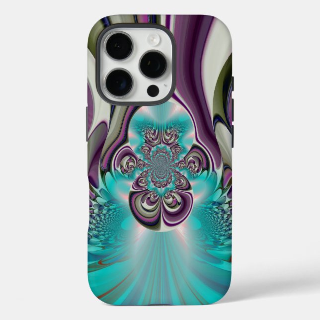 Coques Case-Mate iPhone Belle impression Angélique Purple et Cyan Abstrait (Verso)