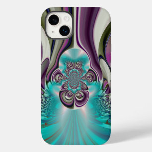Coques Pour iPhone Belle impression Angélique Purple et Cyan Abstrait