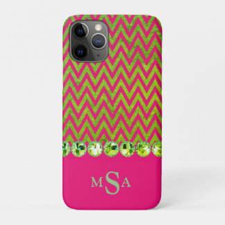 Case-Mate iPhone Case Belle Lime Vert Pink Bling Chevron Monogramme