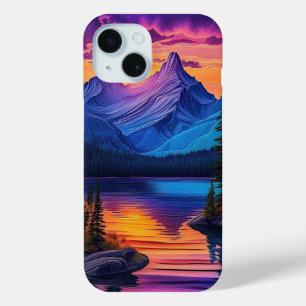 Coque Pour iPhone 15 Belle Montagne Sunset Lac Nature Pittoresque