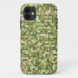 Case-Mate iPhone Case Belle motif en tricot de mamie vert olive