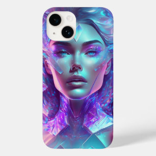 Coque Pour iPhone 14 Belle œuvre d'art IA, jolie femme de glace comme