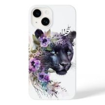 Belle Panthère Florale Purple Aquarelle