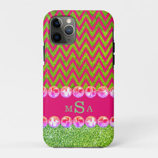 Case-Mate iPhone Case Belle Parties scintillant Chevron Rose Vert Élégan