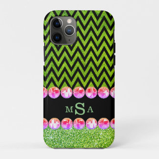 Case-Mate iPhone Case Belle Parties scintillant verte Chevron Bling Élég