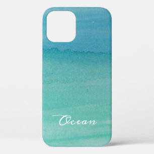 Case-Mate iPhone Case Belle peinture d'aquarelle bleu turquoise personna