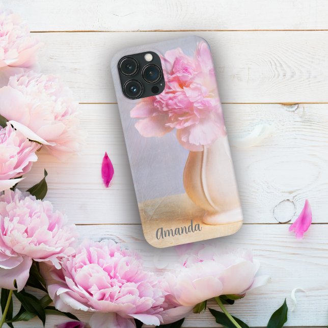 Coques Case-Mate iPhone Belle Pivoine Dans Un Vase De Ferme Personnaliser (Créateur téléchargé)