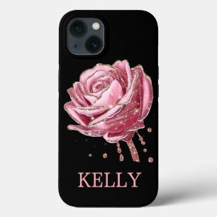 Case-Mate iPhone Case Belle Rose rose avec Parties scintillant or