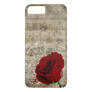 Etui iPhone Case-Mate Belle rose rouge notes piano tourbillonné