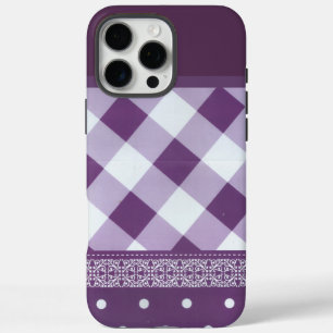 Coques iPhone 16 Pro Max Belle simple extraordinaire chic écossais violet d