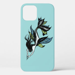 Case-Mate iPhone Case Belle Sirène Gothique Bleue Vert Encre Dessin
