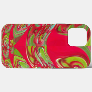 iPhone 13 Pro Max Case Belle texture rouge et verte Couleur Art Abstrait