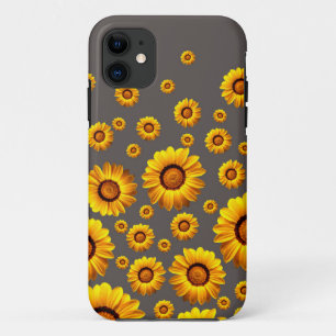 Case-Mate iPhone Case Belles fleurs jaunes sur arrière - plan gris