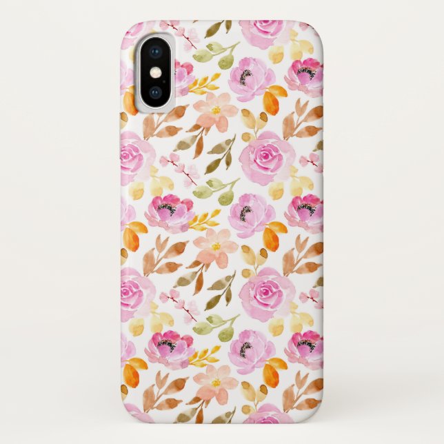 Coques Case-Mate iPhone Belles Fleurs Roses (Dos)