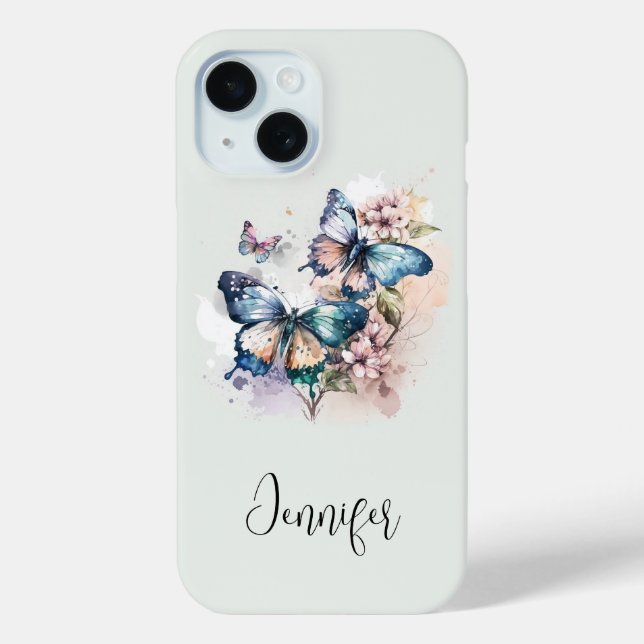 Coques Case-Mate iPhone Belles papillons et fleurs (Verso)