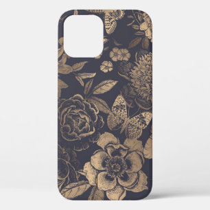 Case-Mate iPhone Case Belles pivoines de fleurs, roses et papillons. 