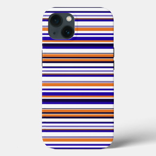 Coques Case-Mate iPhone Belles rayures bleues orange (Verso)