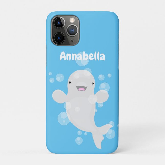 Coques Case-Mate iPhone Béluga mignon bulles dessin de dessin animé (Dos)