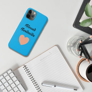 Case-Mate iPhone Case Bendecida Bienheureuse Pêche Bilingue Et Coeur Ble