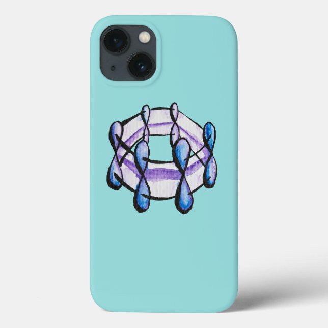 Coques Case-Mate iPhone Benzène Molecule Chimie Organique Art En Bleu (Verso)