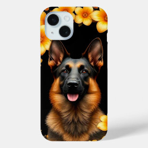 Coque Pour iPhone 15 Berger Allemand Fort Esprit Fidèle 🐾