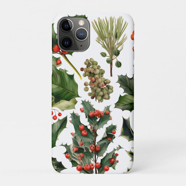 Coques Case-Mate iPhone Berries de Noël Holly Feuilles. Berries de Noël (Dos)