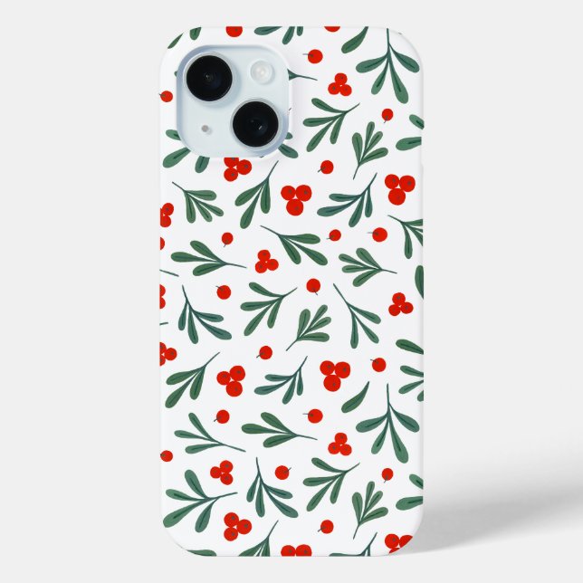Coques Case-Mate iPhone Berries Et Plante D'Hiver Feuilles Motif sans join (Verso)