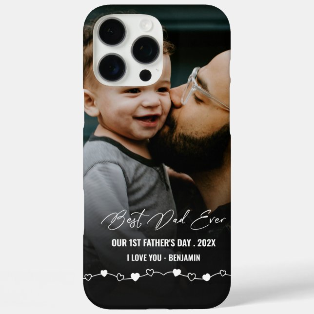 Coques Case-Mate iPhone Best Dad Ever Photo 1st Fathers Day (Verso)
